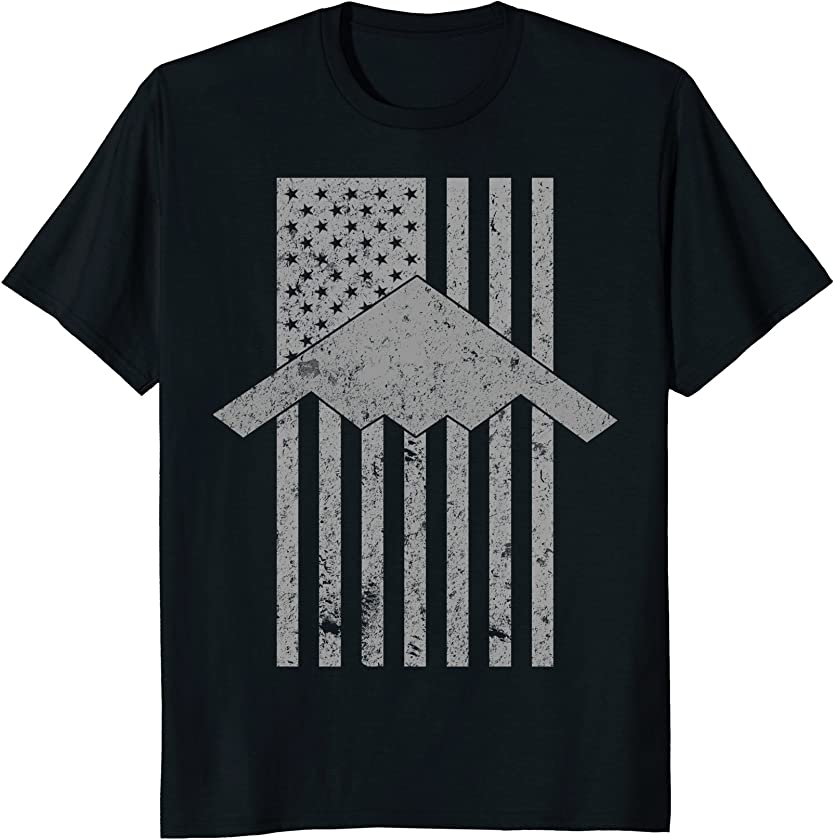 B-2 Spirit Stealth Bomber Patriotic Vintage Flag T-Shirt