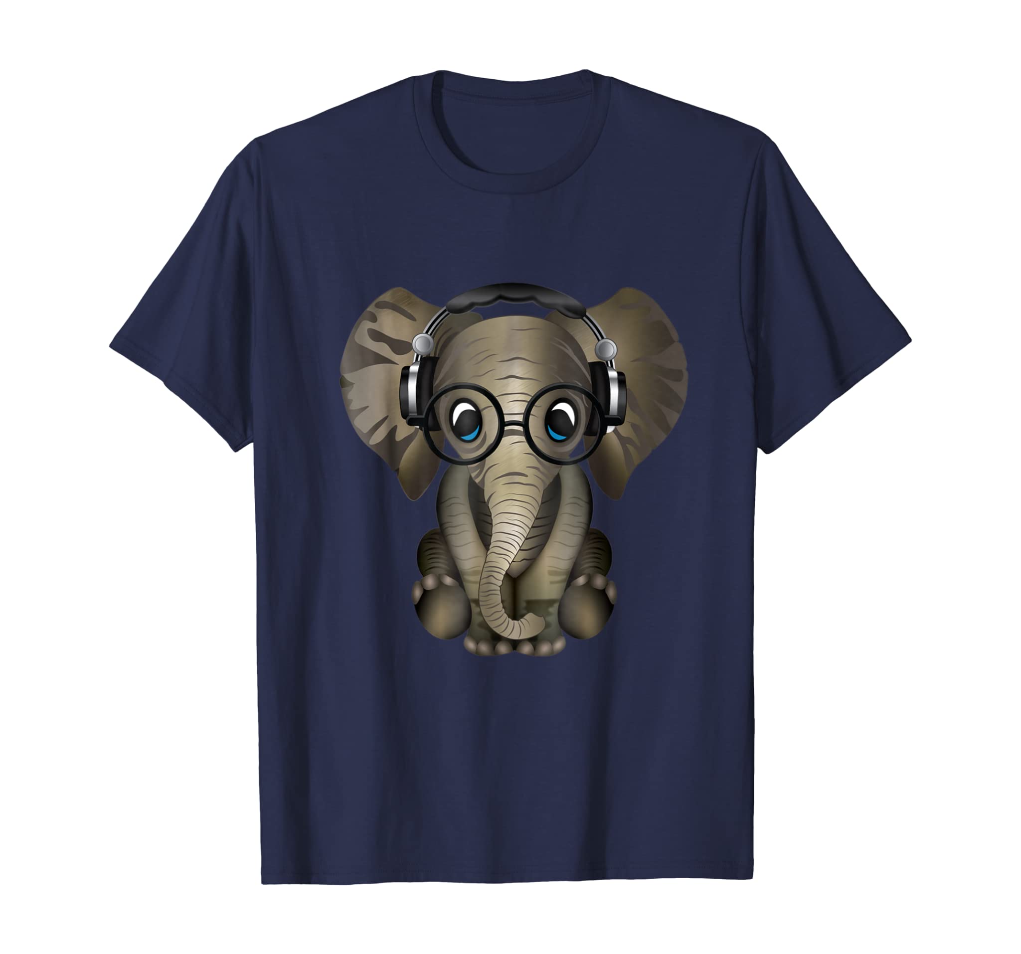 Baby Elephant DJ Wearing Headphones & Glasses Gift Shirt