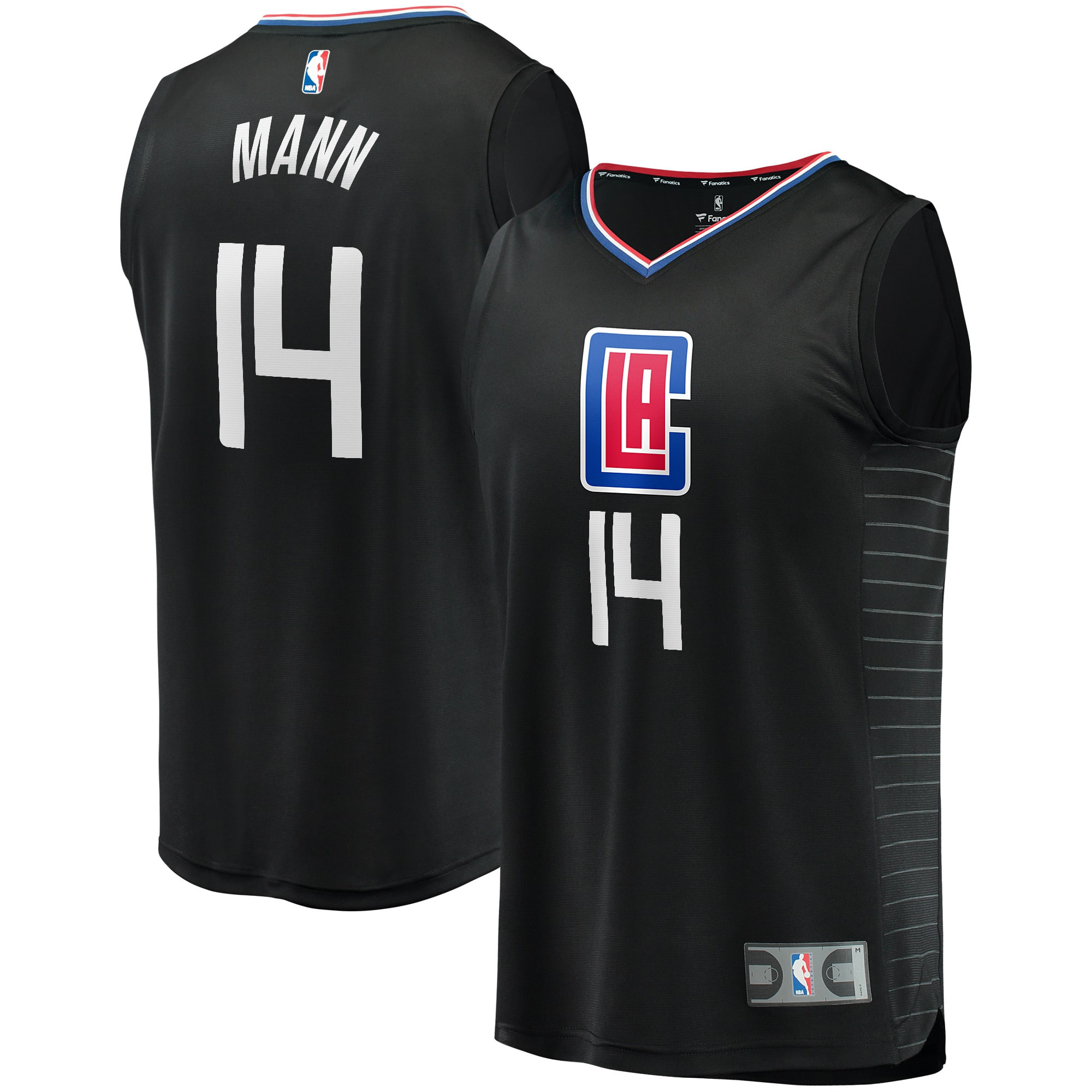 Terance Mann La Clippers Fanatics Branded Fast Break Replica Player Jersey Black – Statement Edition NBA