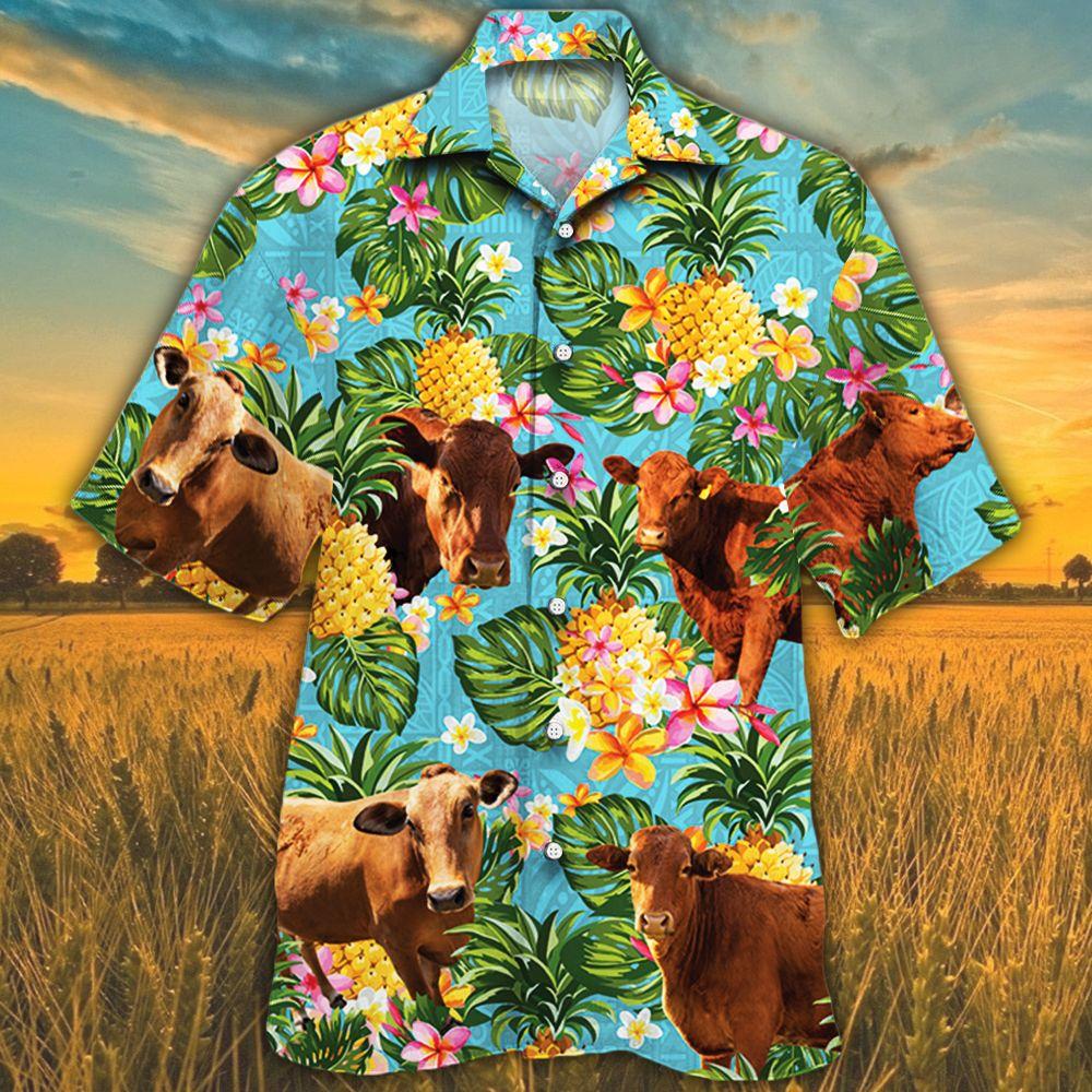 Beefmaster Cattle Lovers Pineapple Hawaii Cow Hawaii Shirt For Men Women Ha35820