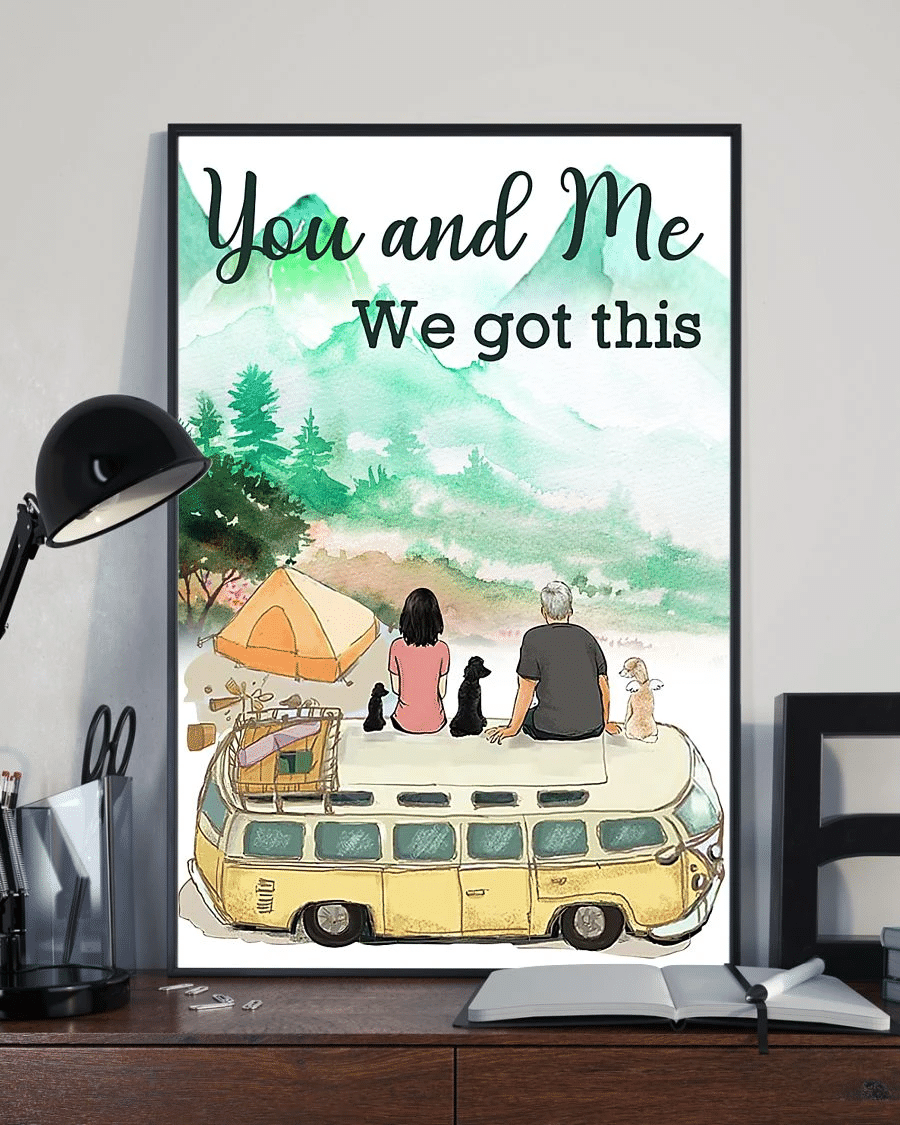 Camping Couple Dogs Poster Canvas – Gifts For Dog Lover Puppies Home Decor Wall Art – You And Me Evg80241