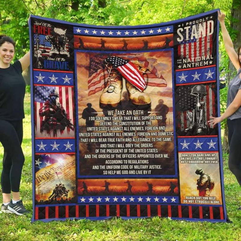 A BC-Veteran – We Take An Oath Quilt Blanket TH0807