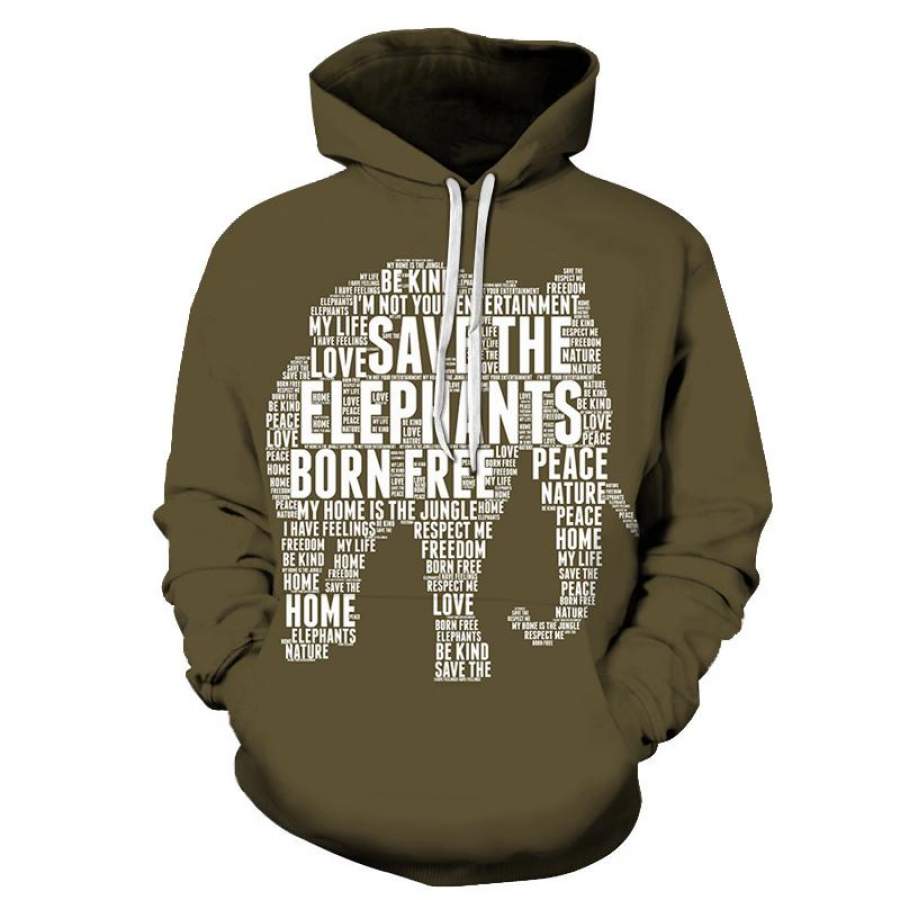 Saving Elephants 3D – Sweatshirt, Hoodie, Pullover