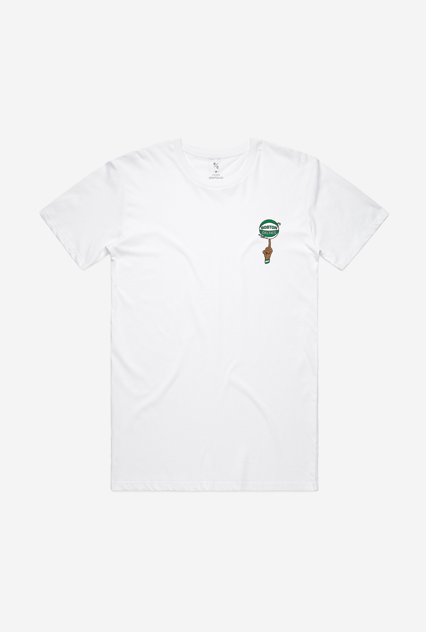 Boston Celtics Spinning Ball Logo T-Shirt – White