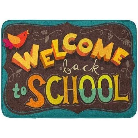 First Day Of School Welcome Back To School Blackboard Doormat Entrance Rug Indoor And Outdoor Doormat Classroom