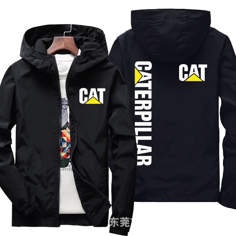 Spring Car Logo CAT Caterpillar Men Motorcycle Jacket Casual Windbreaker Sports Zipper Thin Jacket Sunscreen Hoodie Pilot coat alx