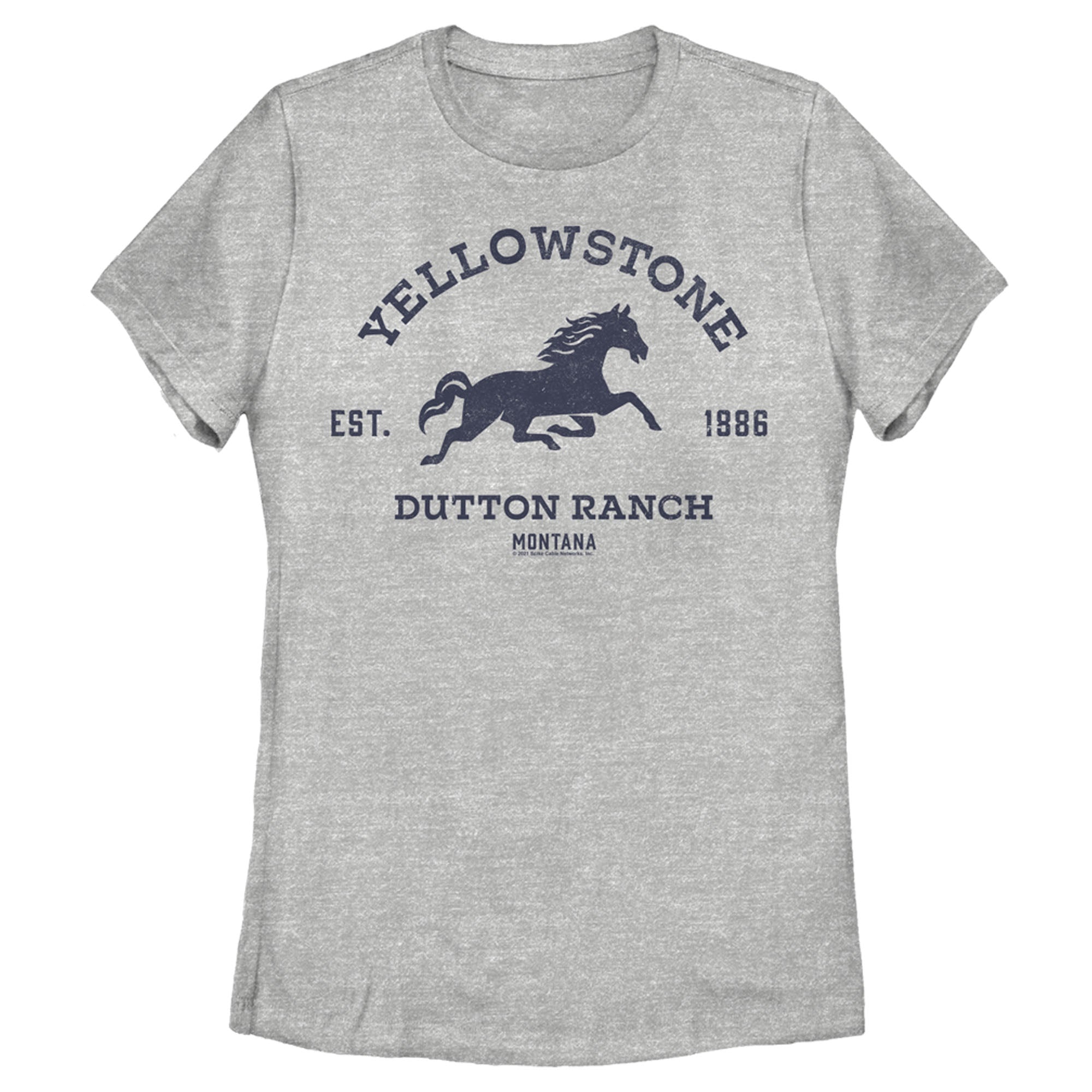 Women’S Yellowstone Blue Horse Dutton Ranch Montana Est. 1886 T-Shirt