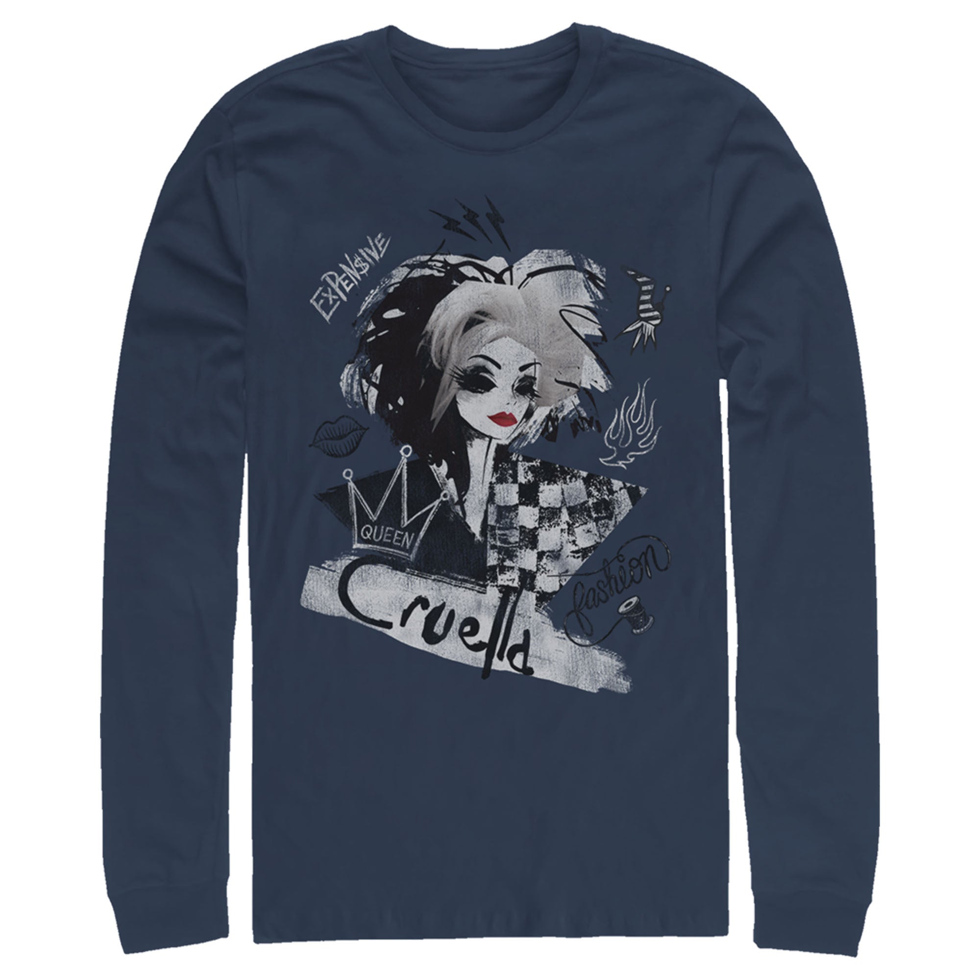 Cruella Men’S Fashion Sketch  Long Sleeve Shirt