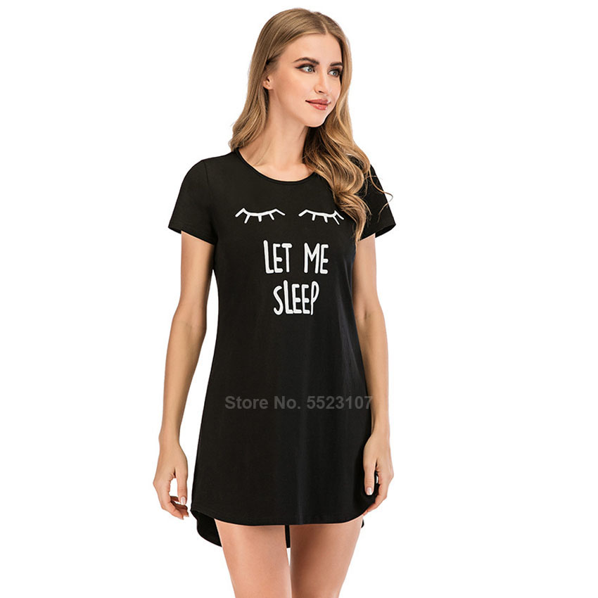 Summer Women Short Nightgown Elegant Elastic Cotton Soft Sleepwear Dress Female Home Nightwear T-shirt Dresses Loungewear alx