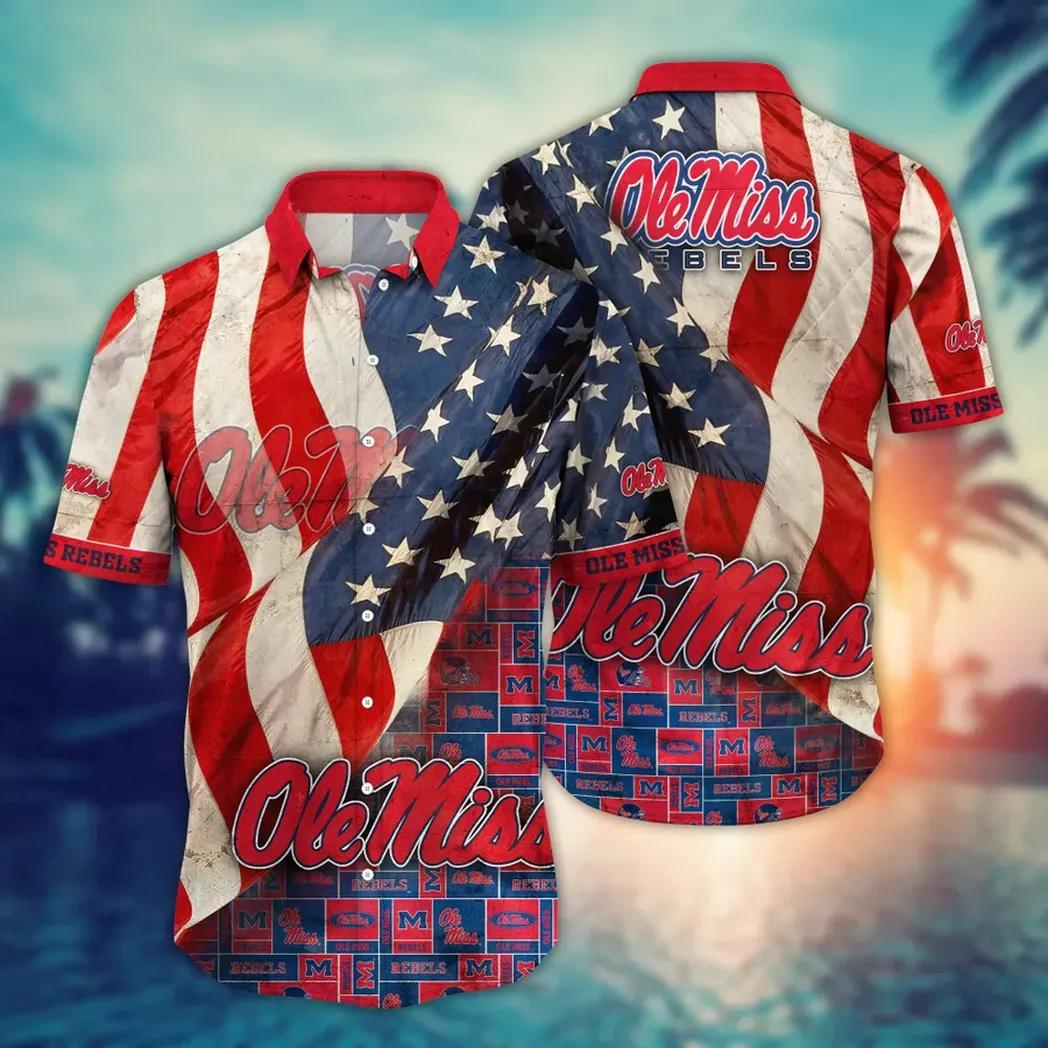 Ole Miss Rebels Ncaa Flower Aloha Hawaiian Shirt 12, Ncaa Hawaiian Shirt