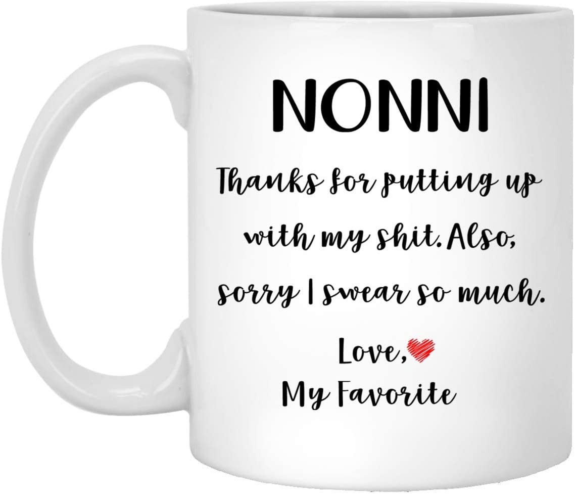 Nonni Gifts From Daughter Son – Mothers Day Gifts For Nonni Birthday Gifts – Funny Nonni Coffee Mug Christmas Gift Ideas For Nonni – White – 15Oz