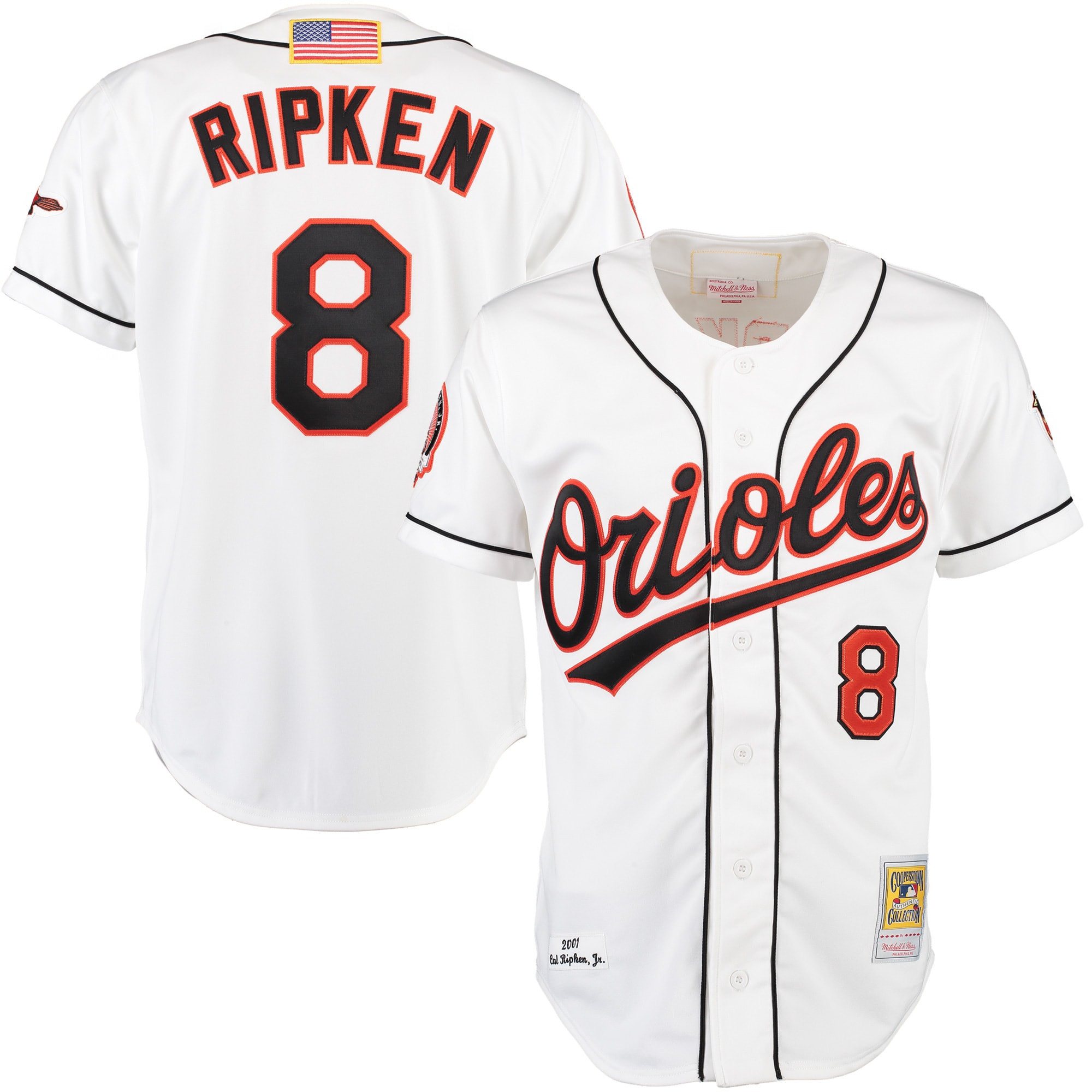 Cal Ripken Baltimore Orioles Mitchell & Ness Home Authentic Jersey – White MLB