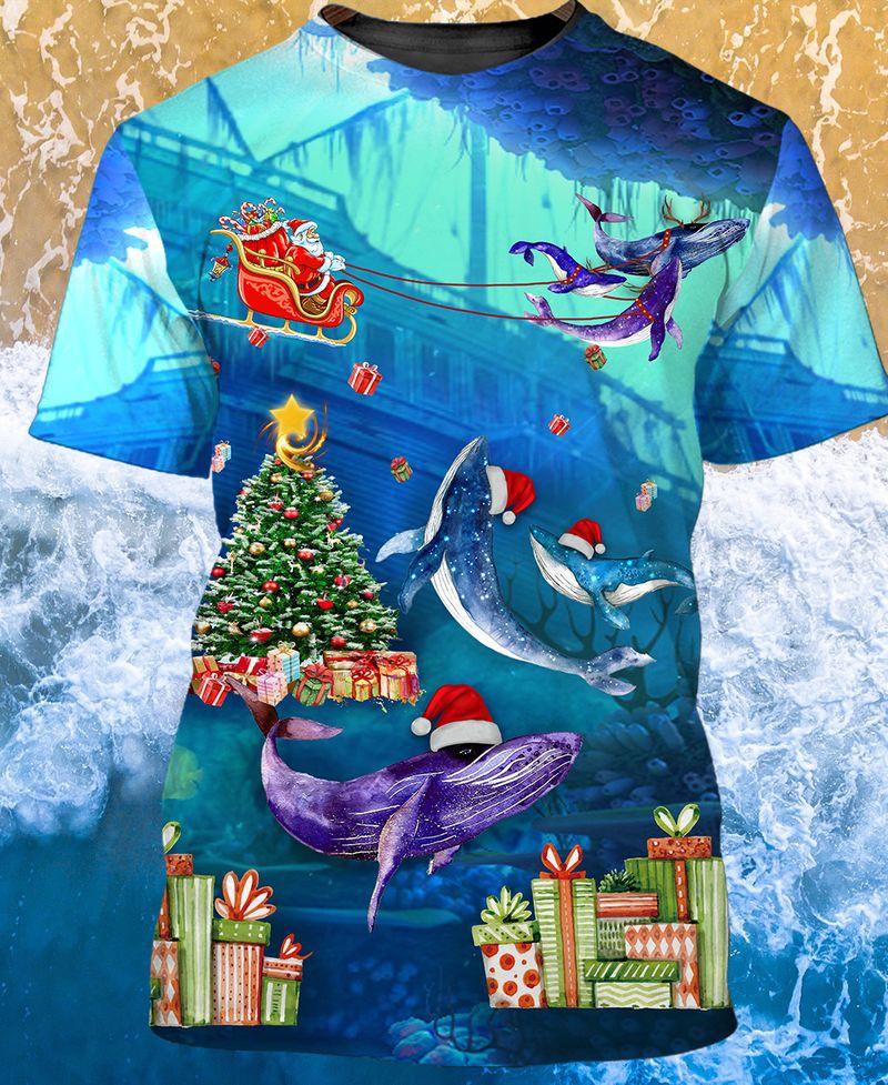 Whales For Christmas Holiday 3D Tshirt