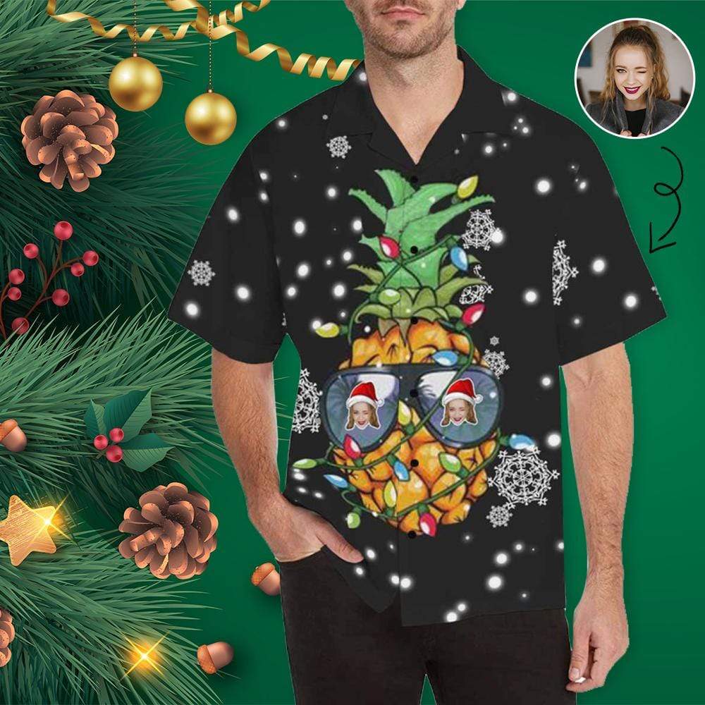 Custom Face Christmas Snow Hawaii Shirt Ha9139