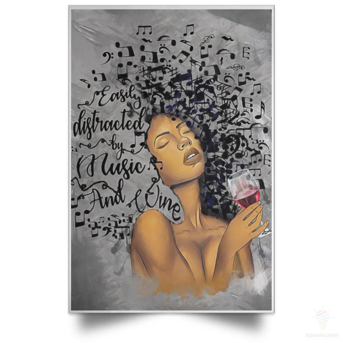 Black American Gift Black Queen With Wine African American Girl Poster Hg Afro Proud Black Power Movement History