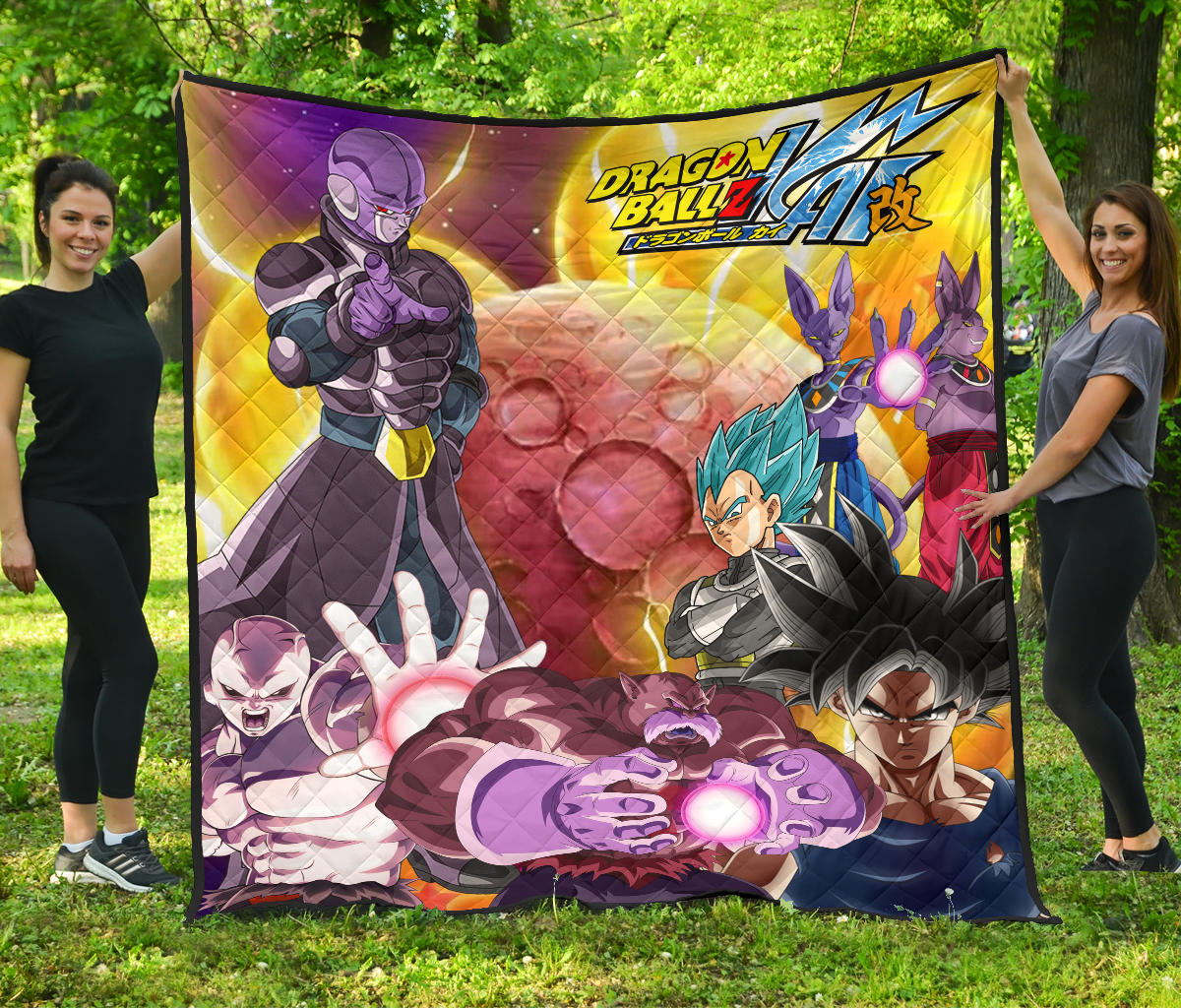 Dragon Ball Anime Premium Quilt | Db Text Main Characters Orange Balls Quilt Blanket Na09704