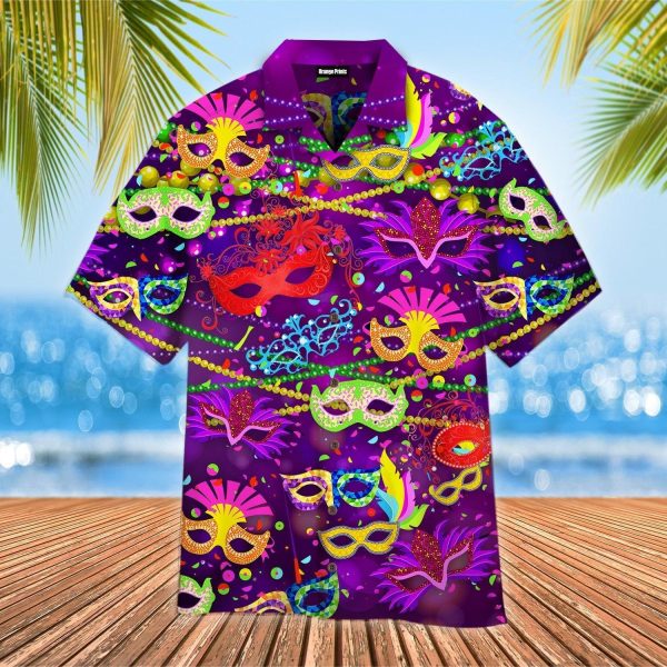 Colorful Mask Mardi Gras Hawaii Shirt For Men Women Ha2072