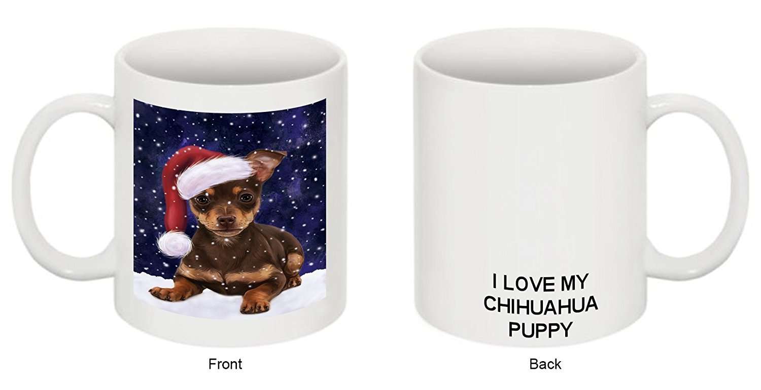 Let It Snow Happy Holidays Chihuahua Puppy Christmas Mug Cmg0434