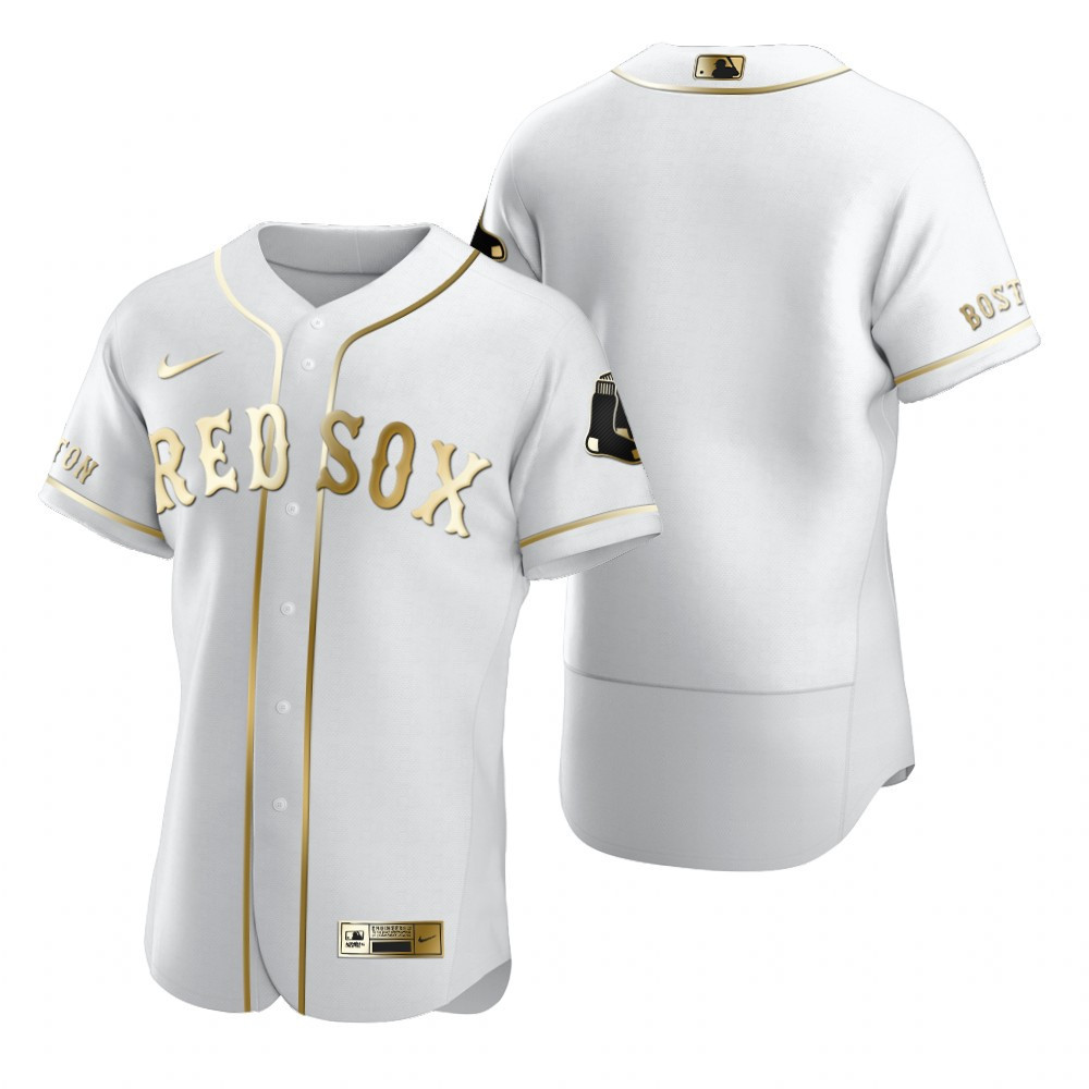 Boston Red Sox MLB Golden Brandedition White Jersey Gift For Red Sox Fans