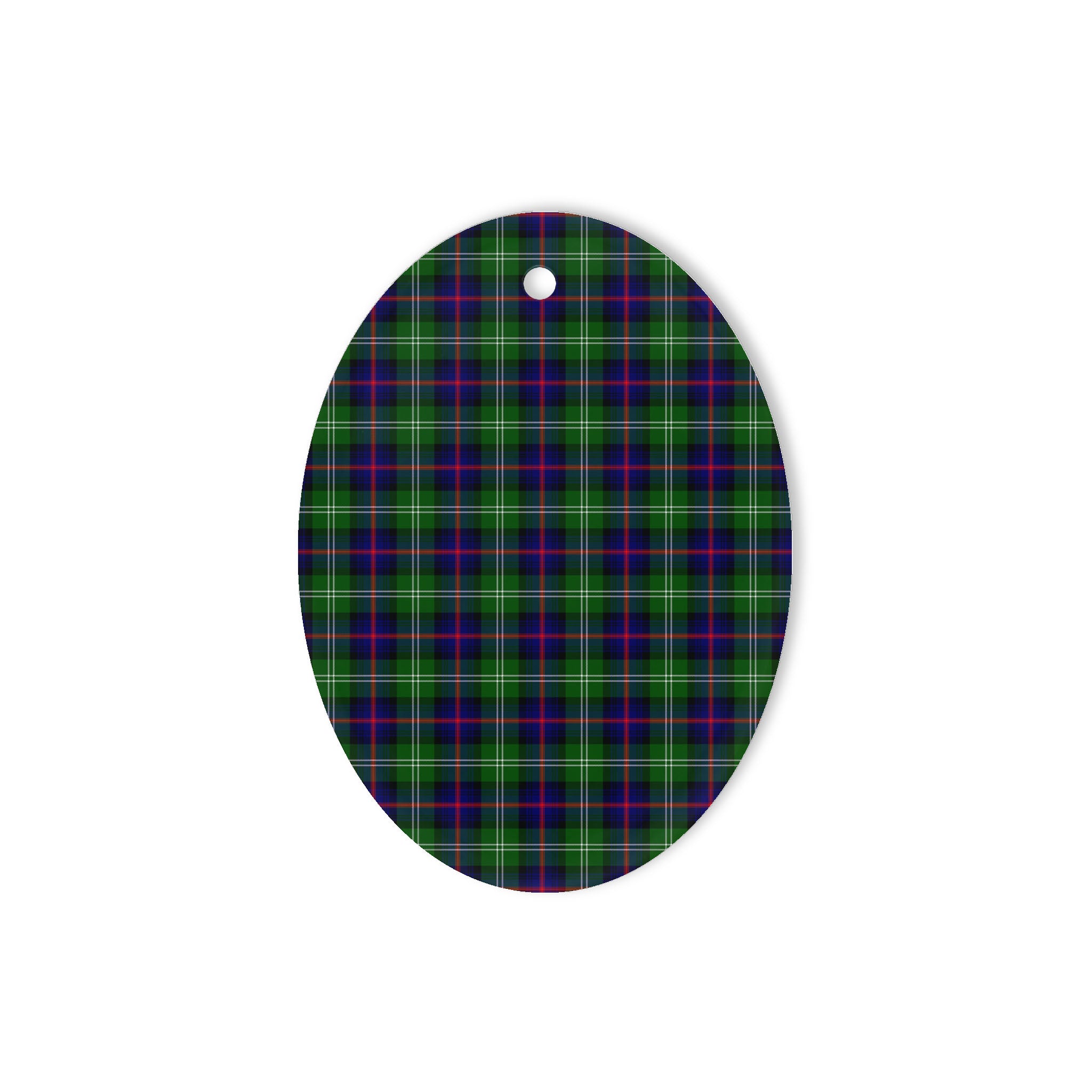 Swinton Tartan Oval Ornaments, Christmas Tree Ornament, Plaid Christmas Ornaments, Ceramic Oval Christmas Tree Decoration