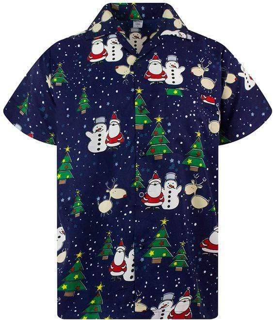 Funky Santa And Snowman Christmas Hawaii Shirt Unisex Adult Ha76226