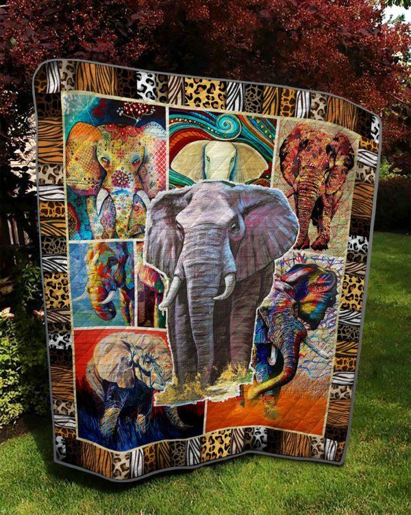 Brown Elephant Quilt Blanket – Quilt