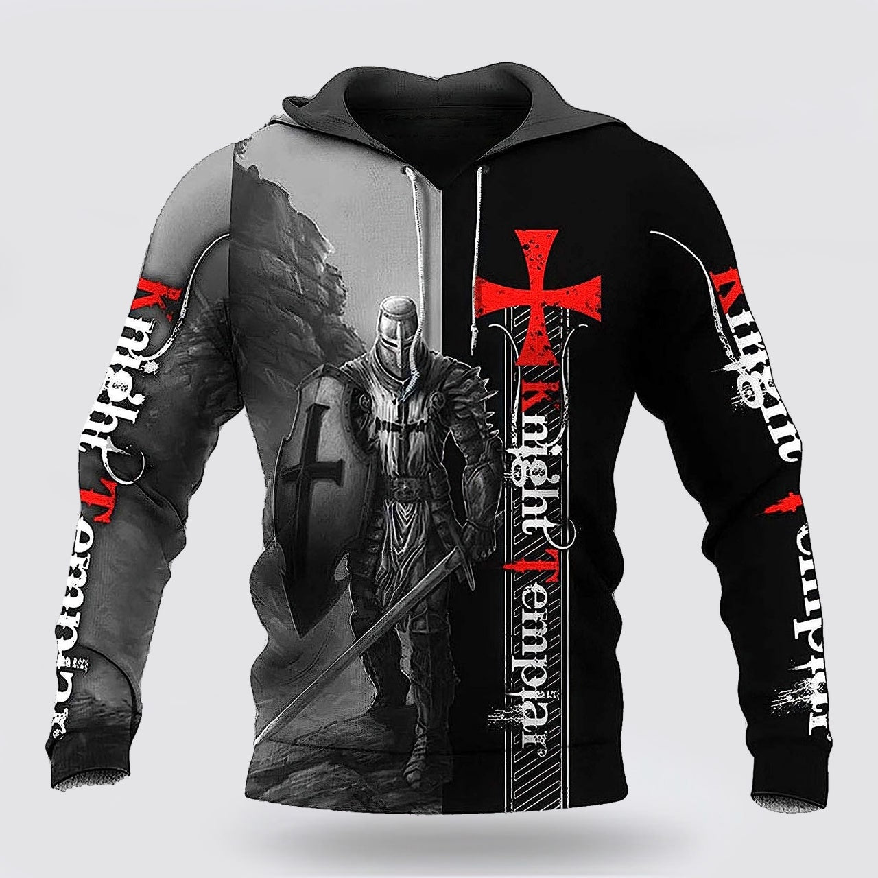 Knight Templar Cross Warrior 3D Hoodies For Women Men  Christian Apparel Hoodies