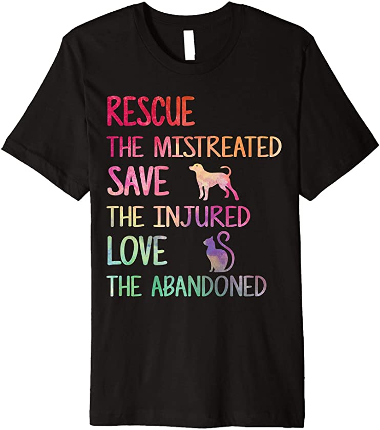 RESCUE SAVE LOVE PET Animal Shelter Volunteer Gifts Sleeve Premium T-Shirt