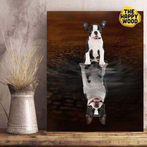 Boston Terrier Custom Vertical Canvas Poster For Home Decoration