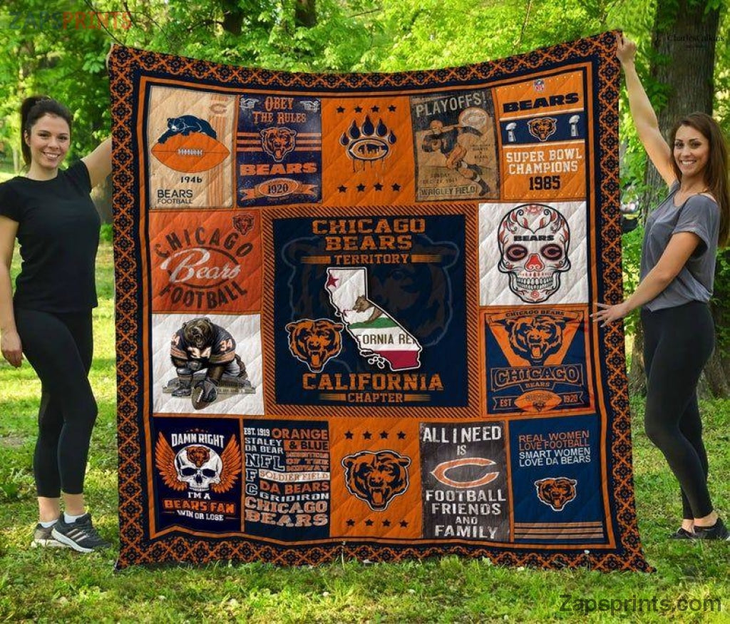 Chicago Bears 3 D Printing Quilt V27 Gift For Fan Football Lovers