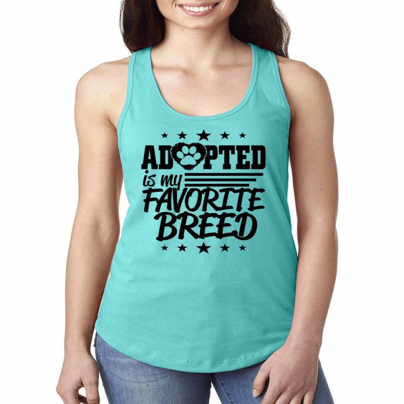 Crushtee Adopted is My Favorite Breed Tank Top Dog Cat Lover Pet Puppy Kitten Bark Meow Paw Print Heart Gift Best Friend Adoption Shelter Rescue Save Long Sleeve Hoodie