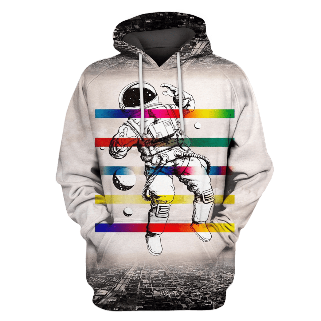 Astronaut Rainbow Weightless Outerspace Custom T-Shirt – Hoodies Apparel