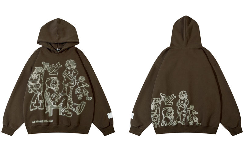 Cartoon Character Print Hoodie