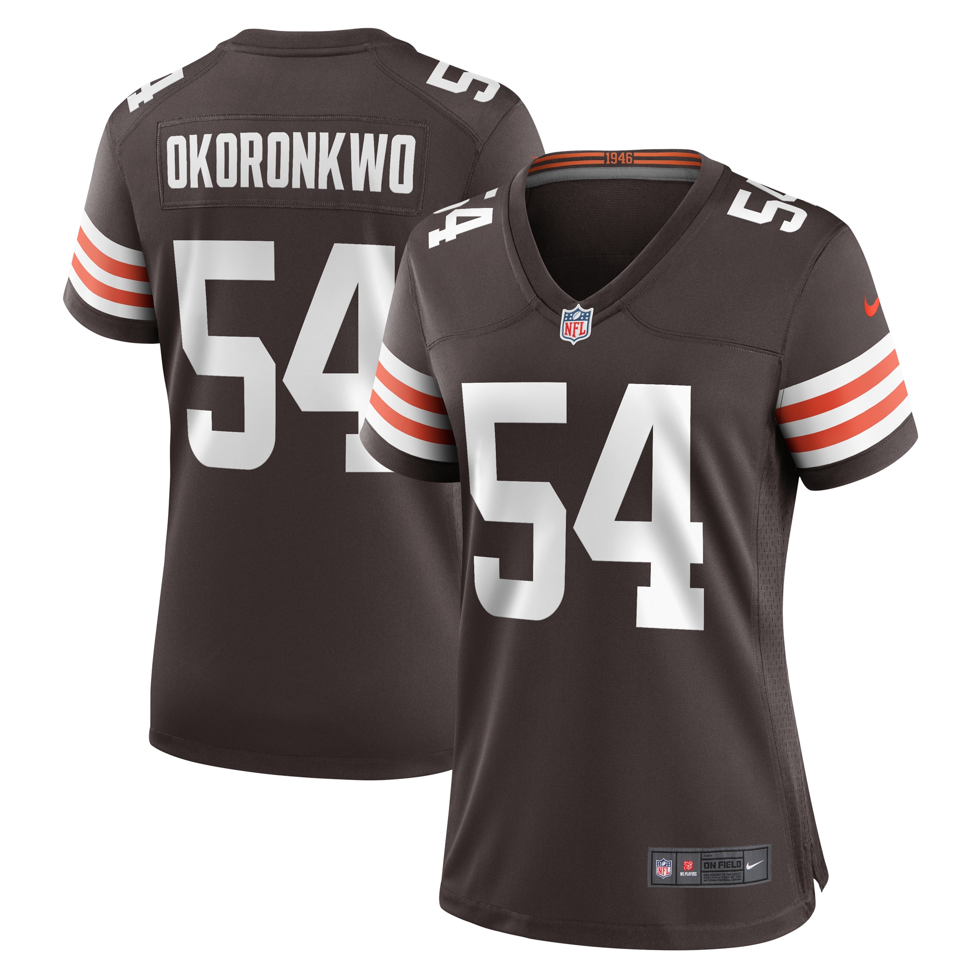 Women’s Cleveland Browns Ogbonnia Okoronkwo Brown Game Player Jersey