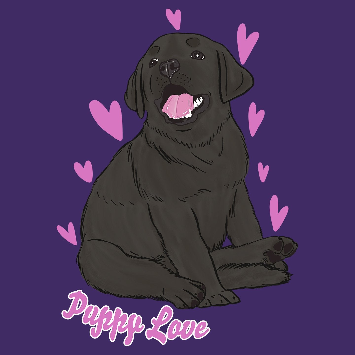 Black Labrador Puppy Love – Women’s Fitted T-Shirt