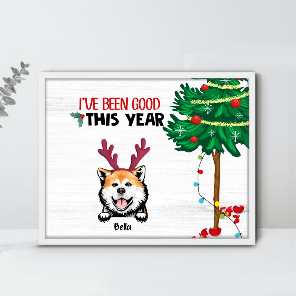 Custom Personalized Christmas Cat Dog Poster – Upto 3 Pets – Christmas Gift For Cat/ Dog Lover – We’Ve Been Good This Year