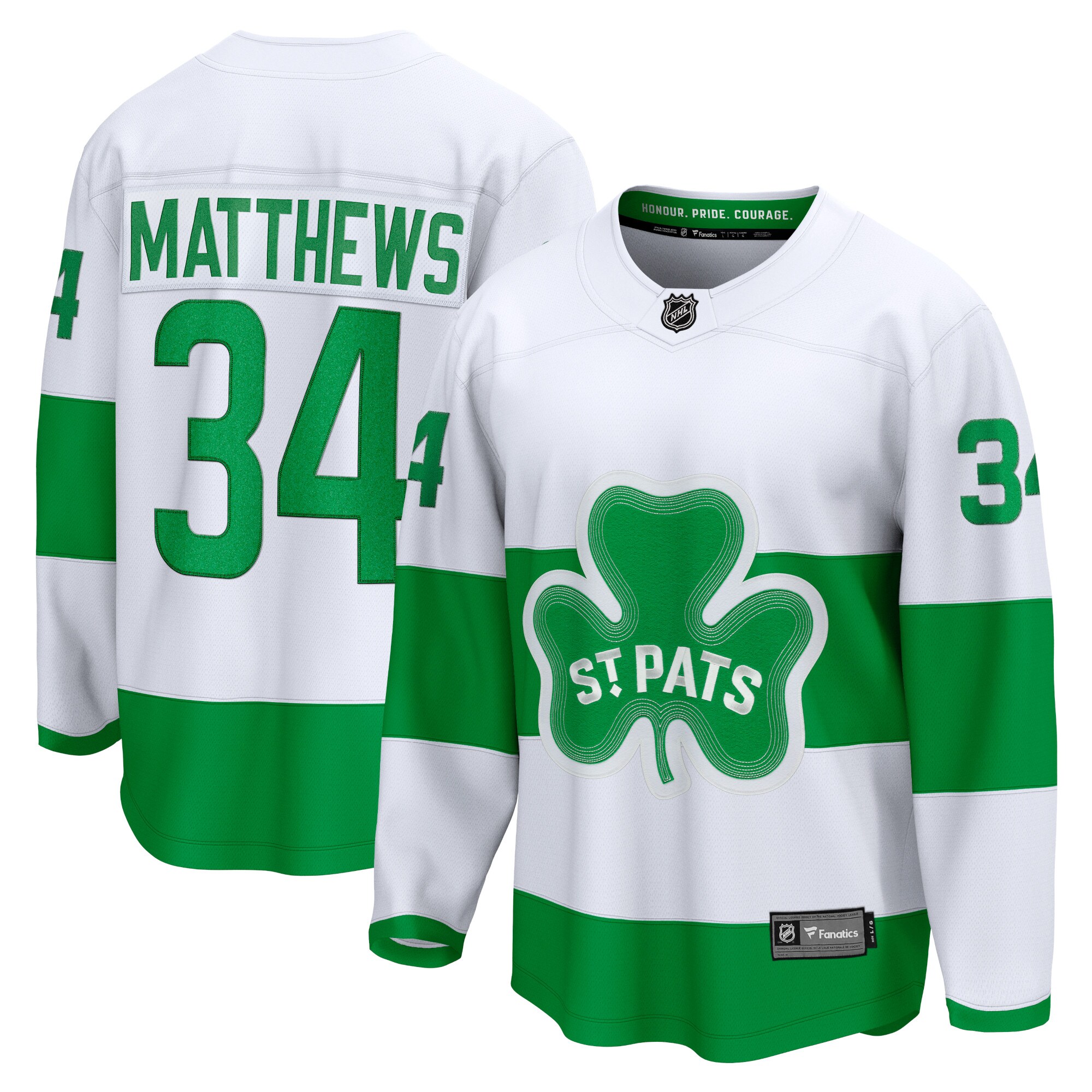 Auston Matthews Toronto Maple Leafs Branded St. Patricks Alternate Premier Breakaway Player Jersey – White