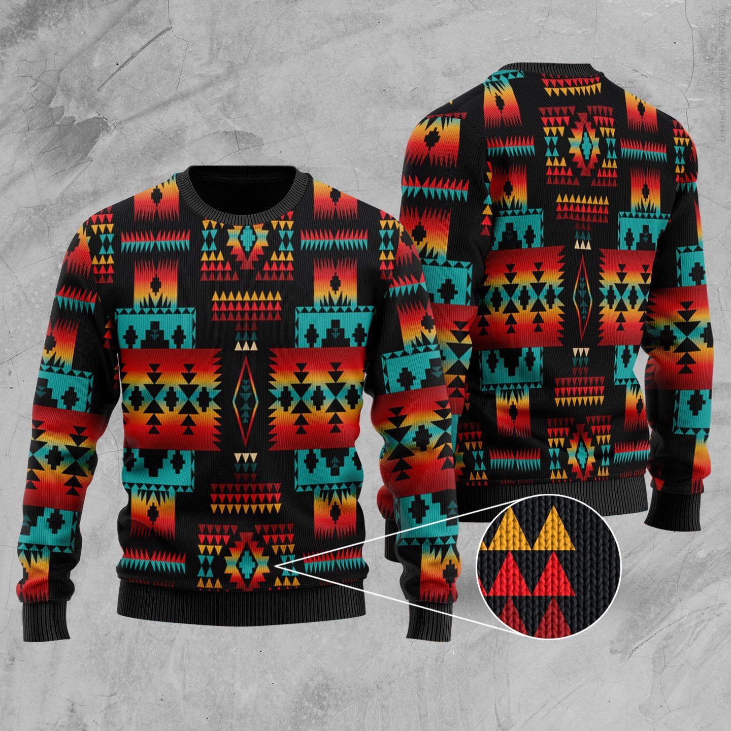 [High Quality] Native Tribes Pattern Native American Christmas Ugly Sweater