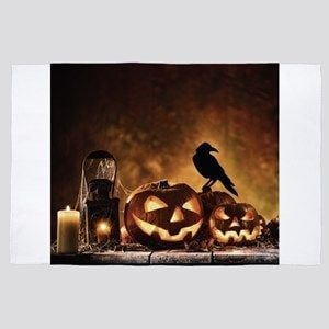 Halloween Pumpkins And A Crow Rug TTVNGKF DNNTVN