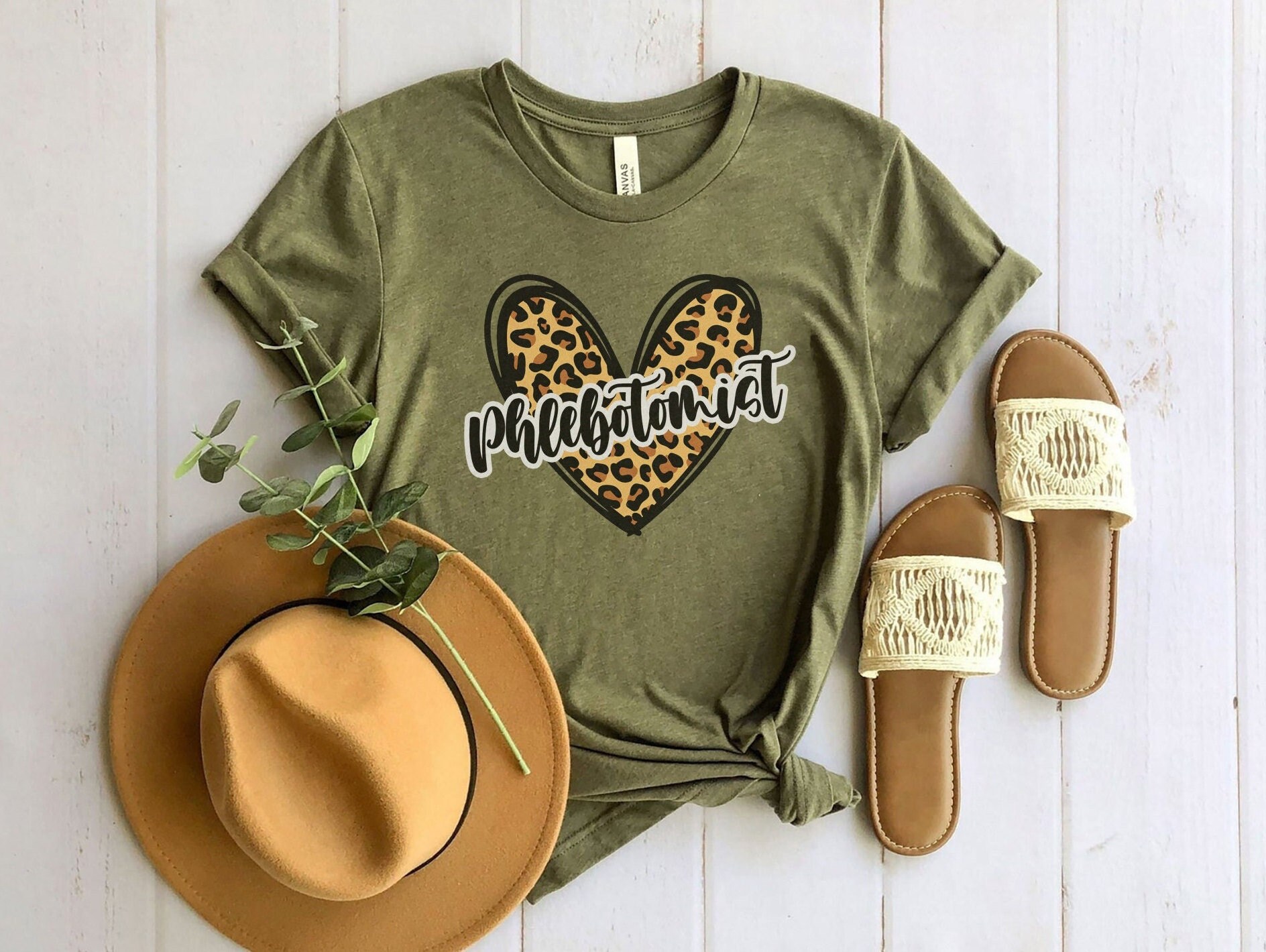 Gift for Phlebotomist – Leopard Heart Phlebotomy PBT CPT T-shirt | School Graduate Gift Shirt, Rainbows and butterflies tshirt Birthday gift