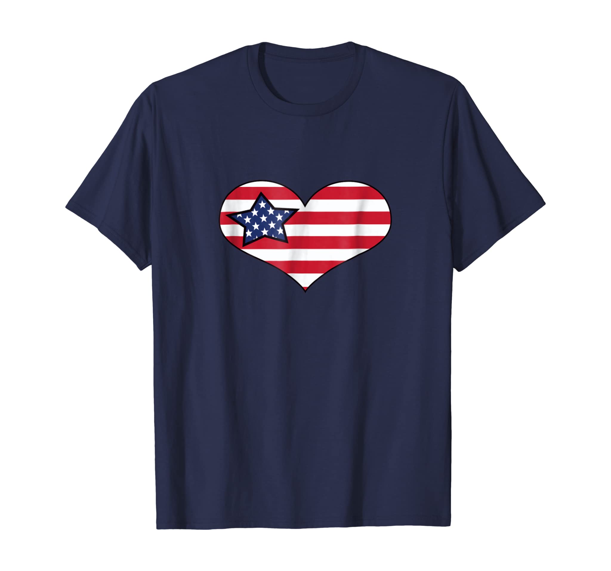 Patriotic Independence Day Heart: USA 4th July T-shirt