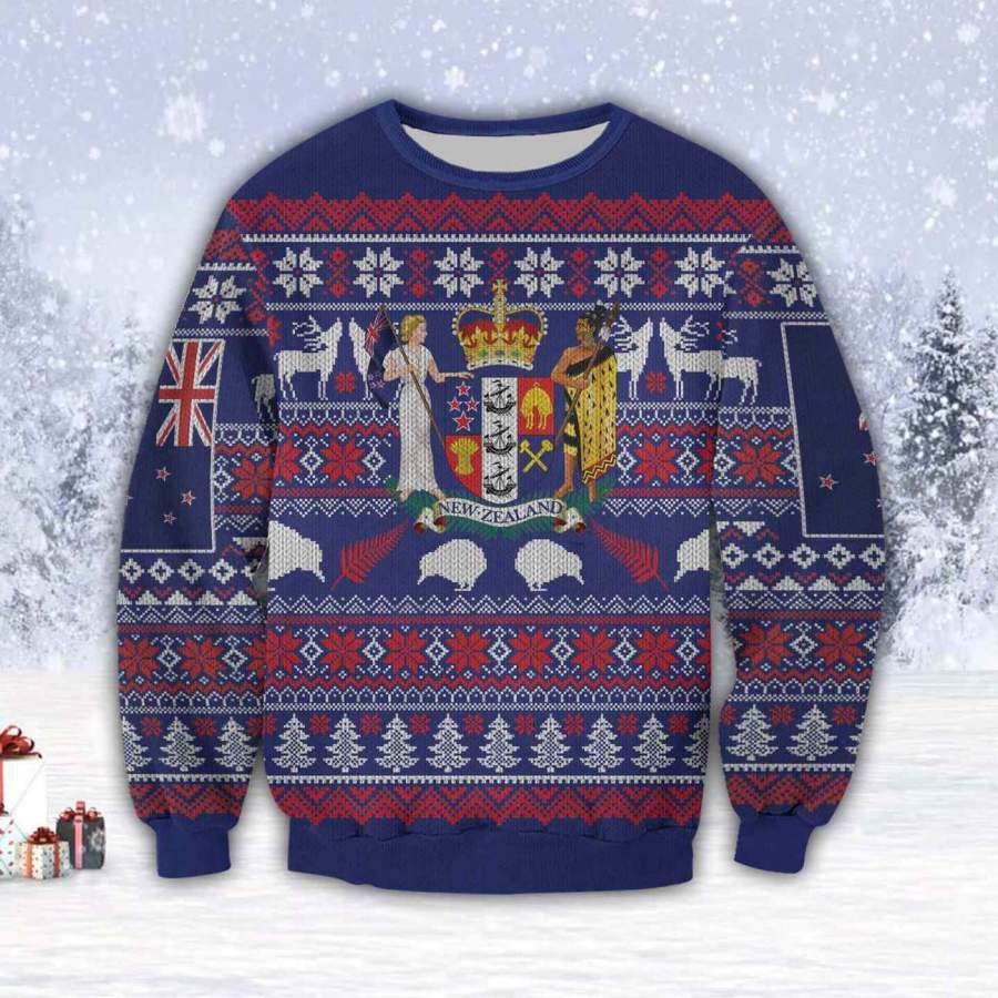 BEAUTIFUL NEW ZEALAND 3D ALL OVER PRINT UGLY CHRISTMAS SWEATER