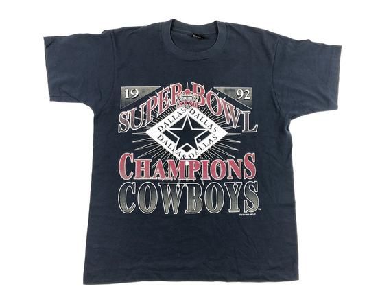 90s Dallas Cowboys T Shirt Vintage Cosboys 1992 Super Bowl Champions Dallas Cowboys T Shirt Screen Stars Size Large Vintage T Shirt