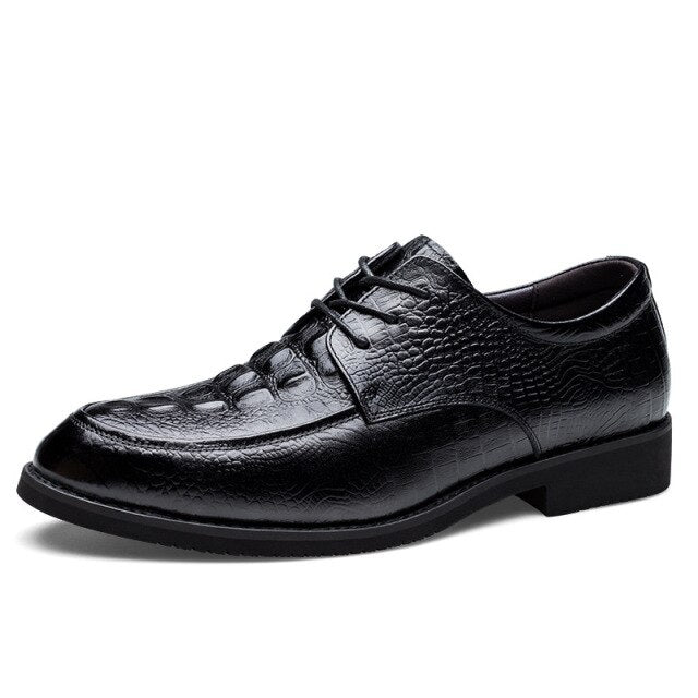 Brand Business Office Crocodile Pattern Leather Oxford Shoes