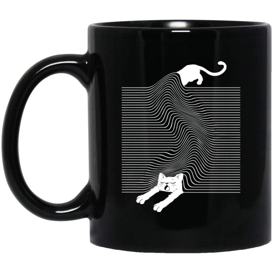 Cat Coffee Mug Cat Rhythm Art Kitten Lovers 11oz – 15oz Black Mug