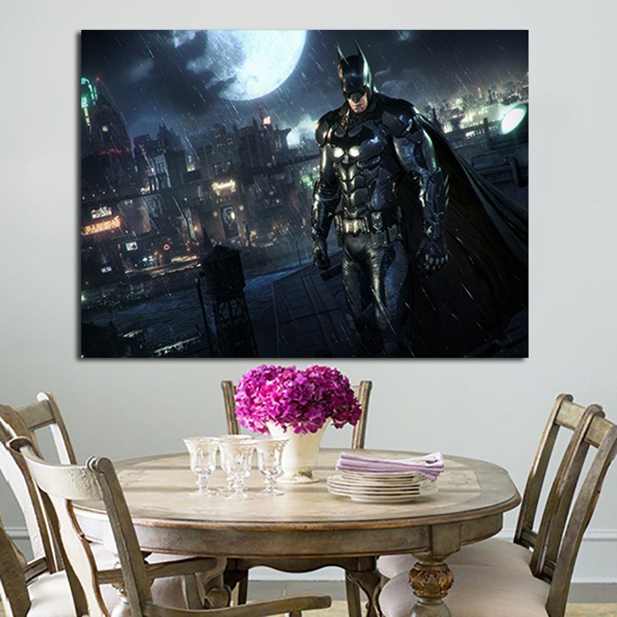 1 Panel Batman Under Rain Wall Art Canvas