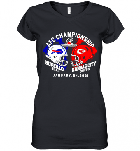 Afc Championship Buffalo Bills Vs Kansas City Chiefs January 24 2021 Women’S V-Neck T-Shirt