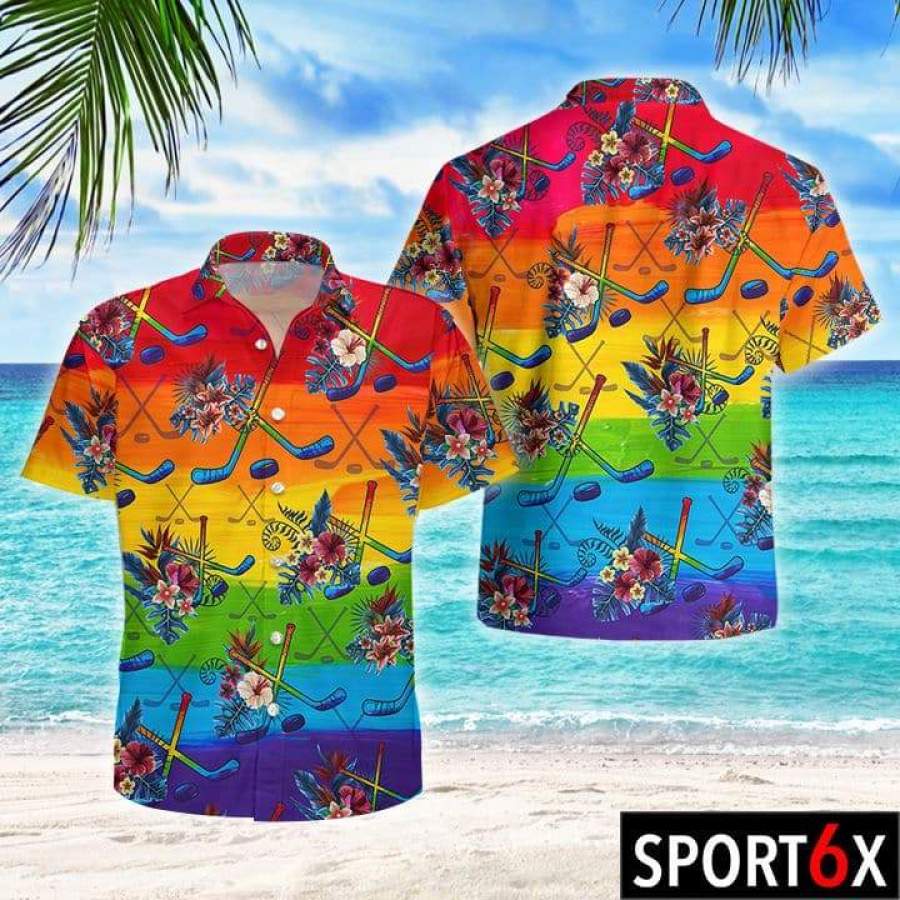 Hockey Rainbow Hawaiian Shirt – Stylestashaz Shop