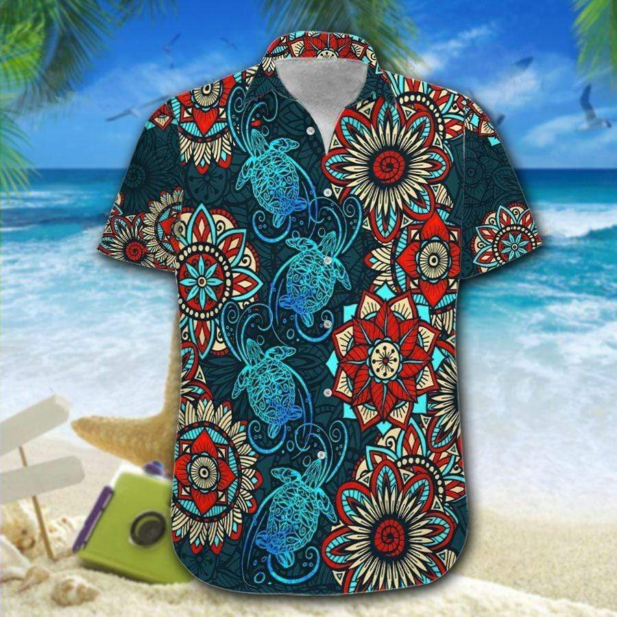 Turtle Mandala Cool Art Hawaiian Shirt | Unisex | Adult | Hw7428