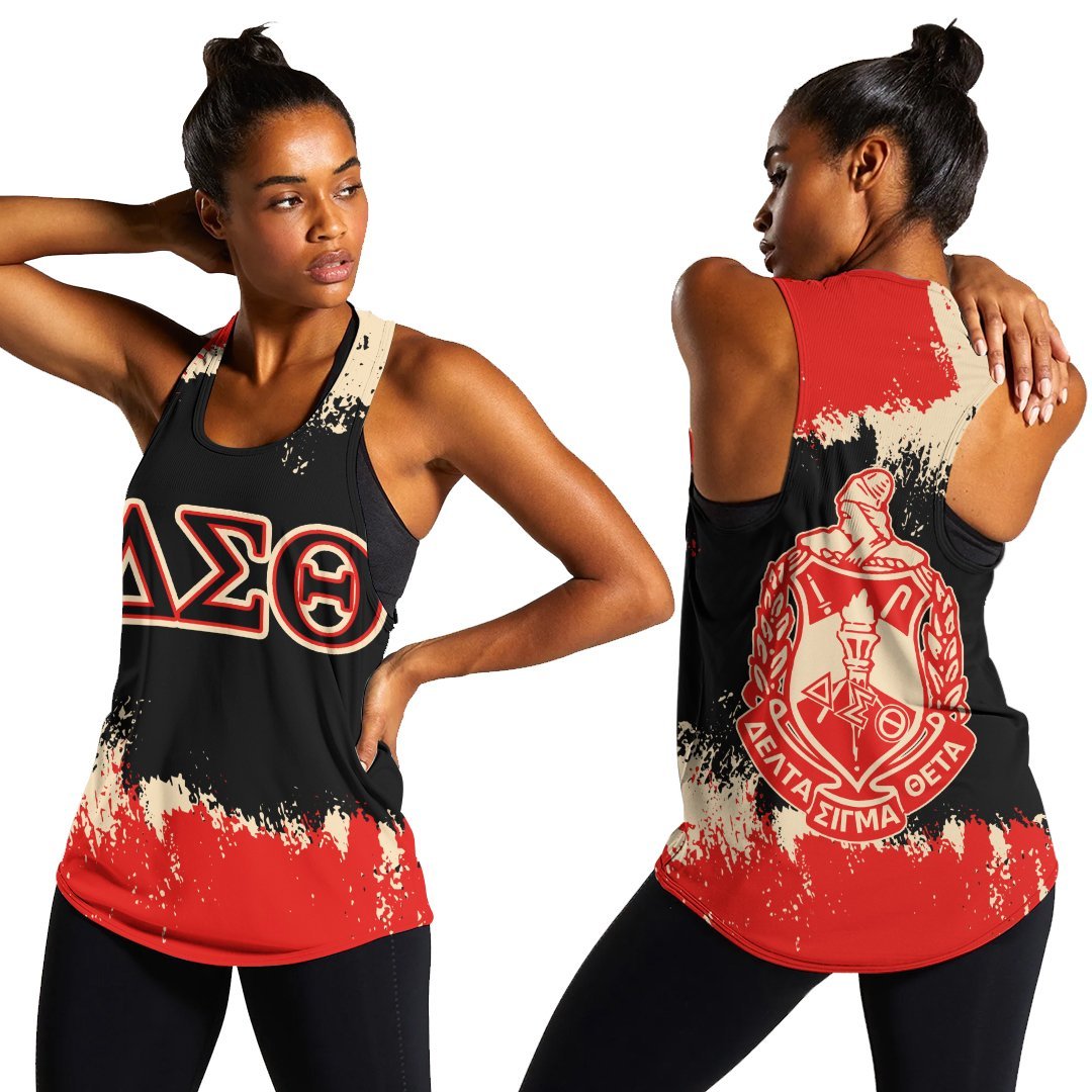 Wonderprint Tank Top Delta Sigma Theta Racerback Tank Face Style